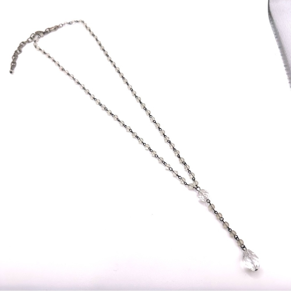 Glass Beaded Black Metal Necklace | N110